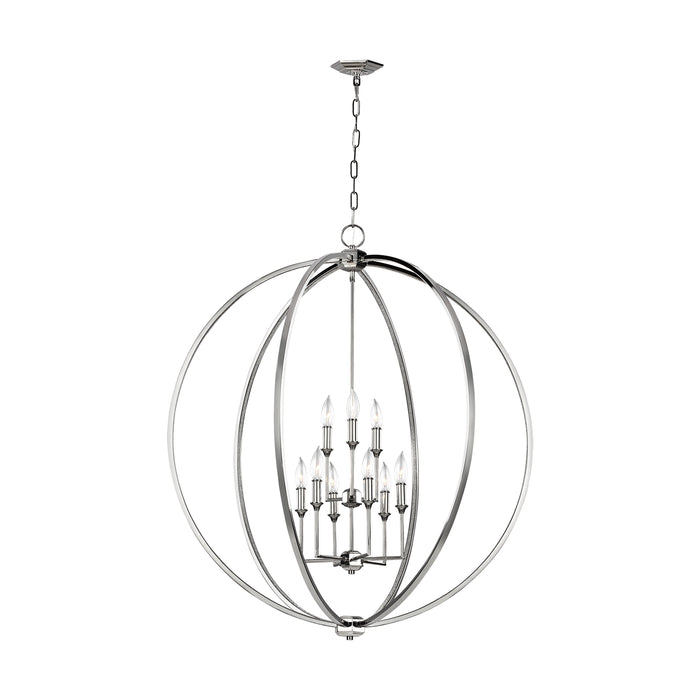 Generation Lighting - F3058/9PN - Nine Light Chandelier - Corinne - Polished Nickel