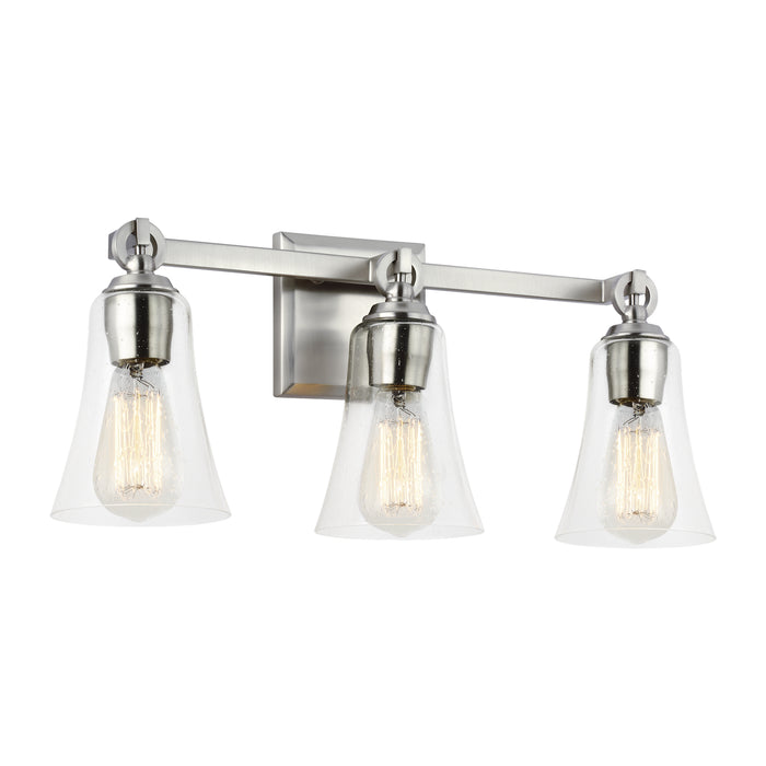 Three Light Vanity from the Monterro collection in Satin Nickel finish