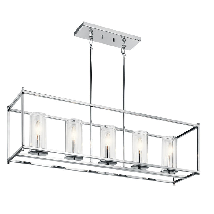 Five Light Linear Chandelier from the Crosby collection