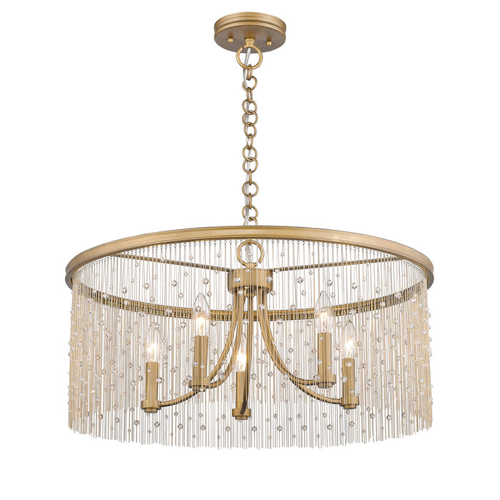 Five Light Chandelier from the Marilyn collection in Peruvian Gold finish