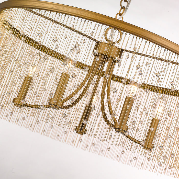 Five Light Chandelier from the Marilyn collection in Peruvian Gold finish