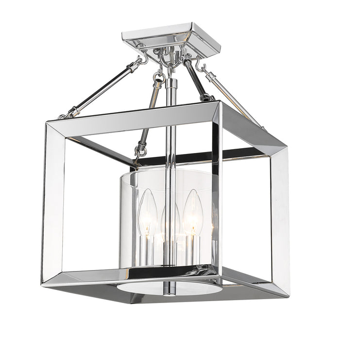 Three Light Semi-Flush Mount from the Smyth collection in Chrome finish