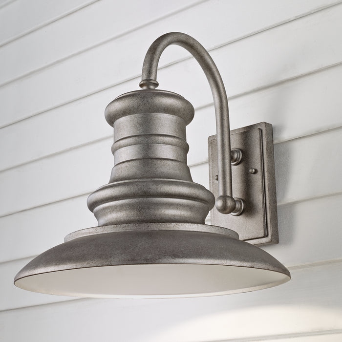 LED Outdoor Wall Sconce from the Redding Station collection in Tarnished Silver finish