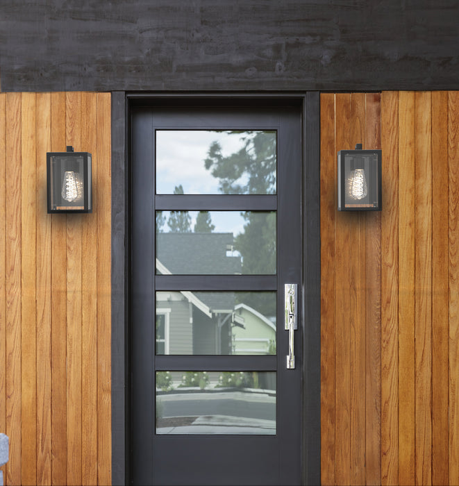 One Light Outdoor Wall Sconce from the Baker Street Outdoor collection in Black w/ Clear Glass finish