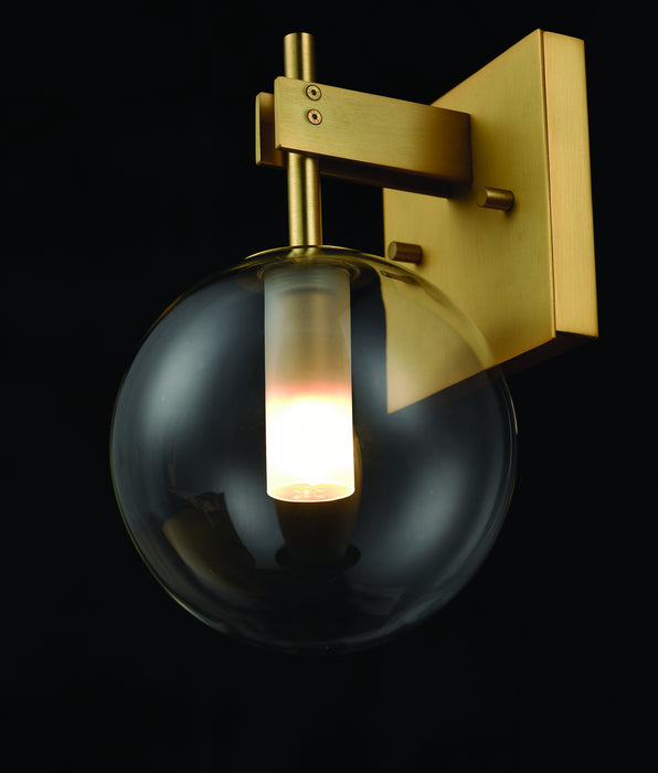 One Light Wall Sconce from the Courcelette collection in Venetian Brass w/ Clear Glass finish