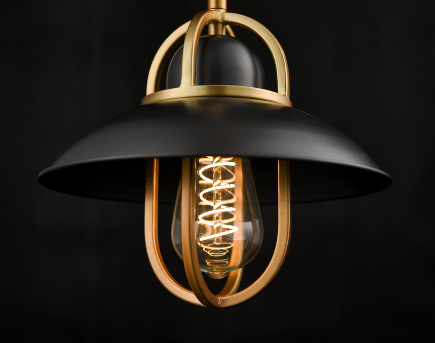 One Light Mini-Pendant from the Peggy`s Cove collection in Graphite/Venetian Brass finish