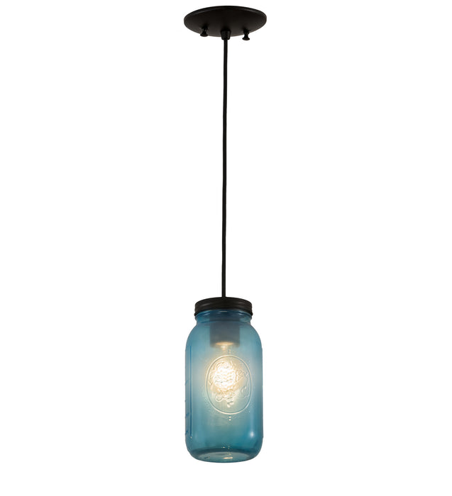 Meyda Tiffany - 193121 - One Light Pendant - Mason Jar - Timeless Bronze