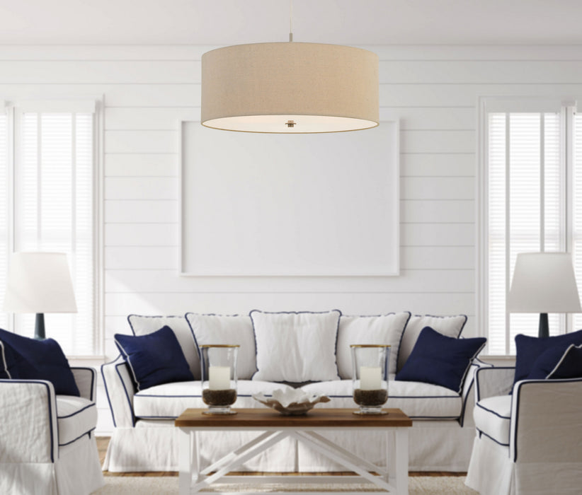 Three Light Pendant from the Addison collection in Linen finish