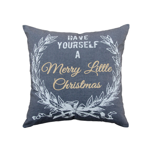ELK Home - 906237 - Pillow - Merry Lil Christmas - Chateau Grey, Gold, White, Gold, White