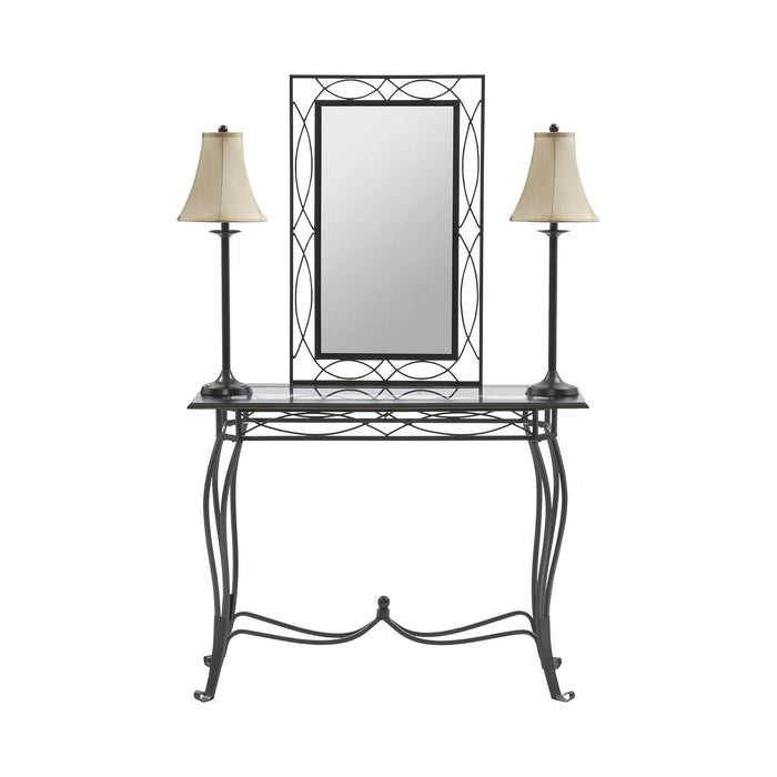 ELK Home - 39110 - 4-Piece Set (Includes Table, Mirror, 2 Lamps) - Esther - Soft Black
