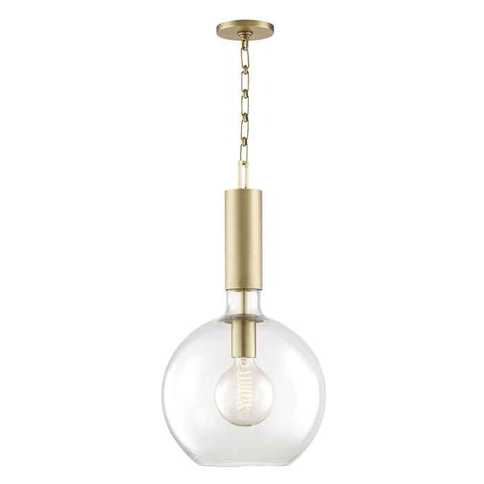 Hudson Valley - 1413-AGB - One Light Pendant - Raleigh - Aged Brass