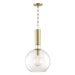 Hudson Valley - 1413-AGB - One Light Pendant - Raleigh - Aged Brass
