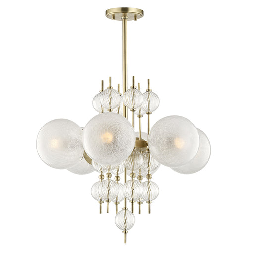 Hudson Valley - 6427-AGB - Six Light Chandelier - Calypso - Aged Brass