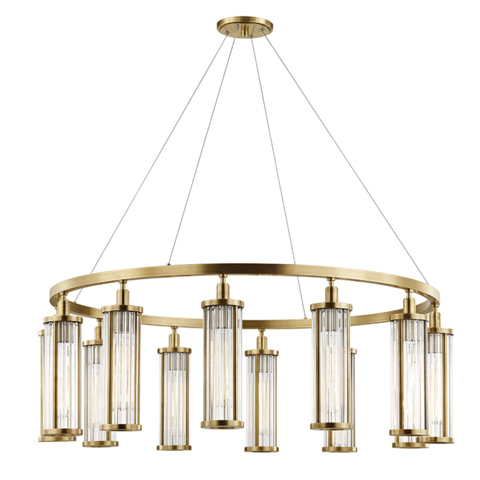 Hudson Valley - 9142-AGB - 12 Light Pendant - Marley - Aged Brass