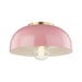 Mitzi - H199501S-AGB/PK - One Light Semi Flush Mount - Avery - Aged Brass/Pink