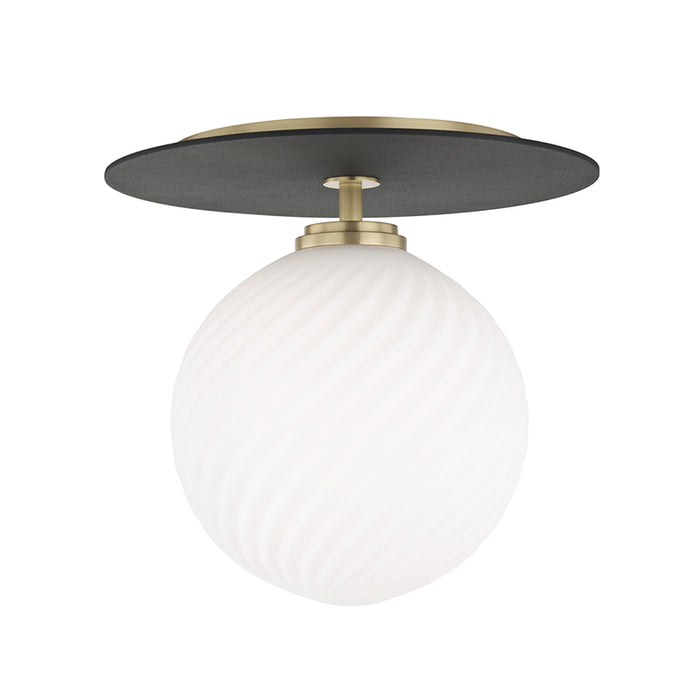 Mitzi - H200501L-AGB/BK - One Light Flush Mount - Ellis - Aged Brass/Black