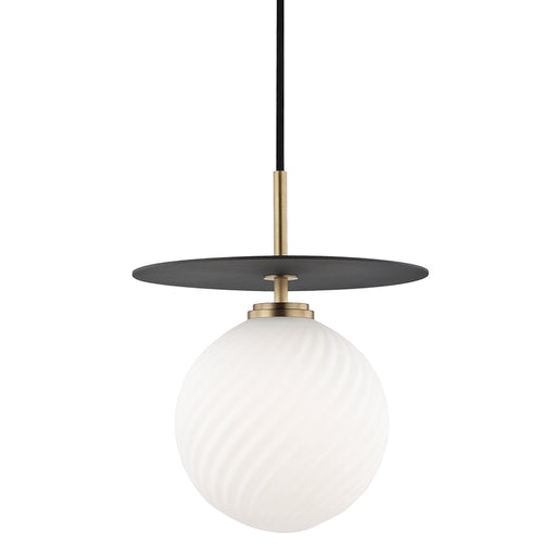 Mitzi - H200701L-AGB/BK - One Light Pendant - Ellis - Aged Brass/Black