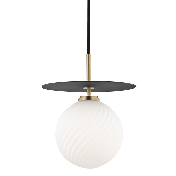 Mitzi - H200701L-AGB/BK - One Light Pendant - Ellis - Aged Brass/Black