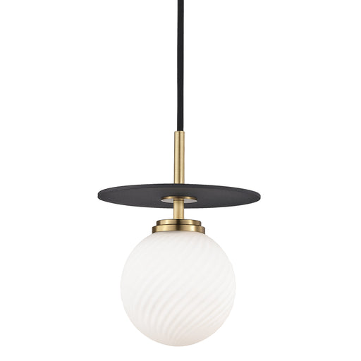 Mitzi - H200701S-AGB/BK - One Light Pendant - Ellis - Aged Brass/Black