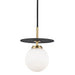Mitzi - H200701S-AGB/BK - One Light Pendant - Ellis - Aged Brass/Black