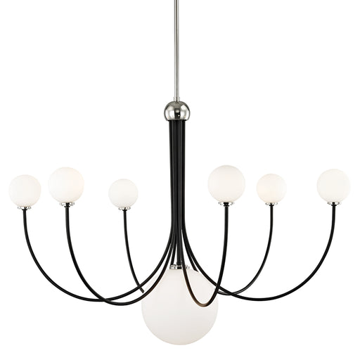 Mitzi - H234807-PN/BK - Seven Light Chandelier - Coco - Polished Nickel/Black