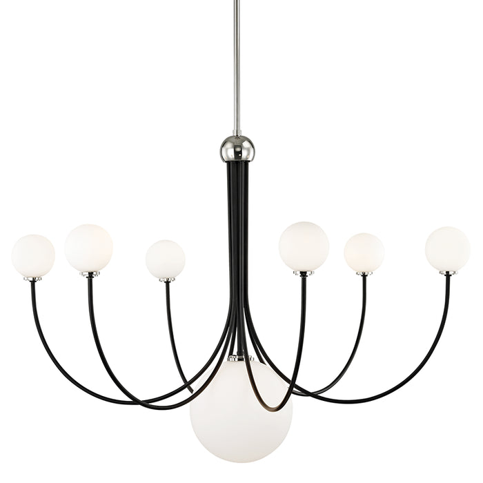 Mitzi - H234807-PN/BK - Seven Light Chandelier - Coco - Polished Nickel/Black
