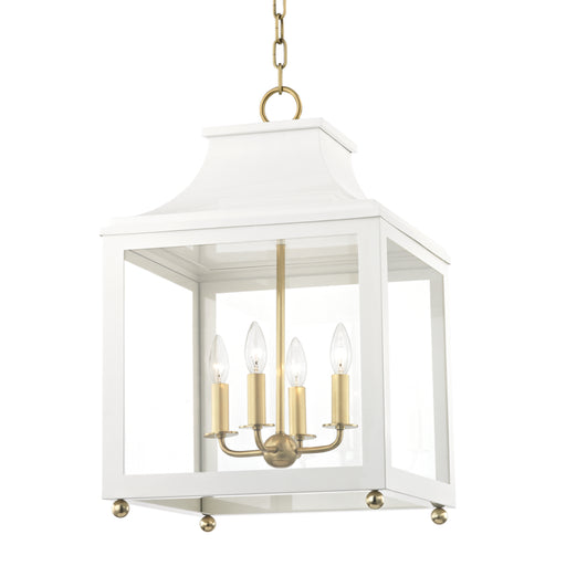 Mitzi - H259704L-AGB/WH - Four Light Pendant - Leigh - Aged Brass/White