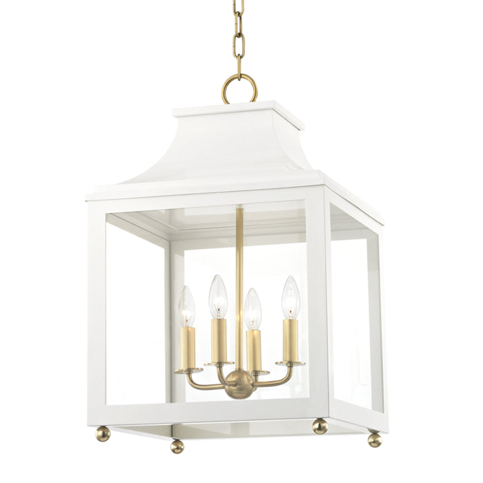 Mitzi - H259704L-AGB/WH - Four Light Pendant - Leigh - Aged Brass/White