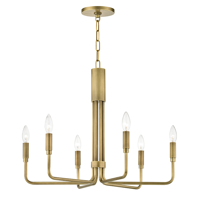 Mitzi - H261806-AGB - Six Light Pendant - Brigitte - Aged Brass