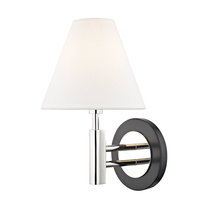 Mitzi - H264101-PN/BK - One Light Wall Sconce - Robbie - Polished Nickel/Black