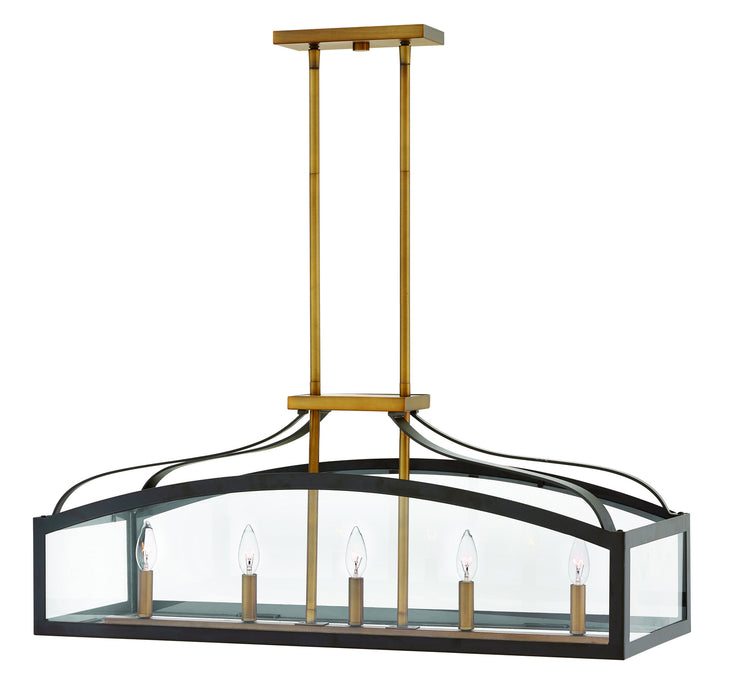 Hinkley - 3416BZ - Five Light Linear Chandelier - Clarendon - Bronze