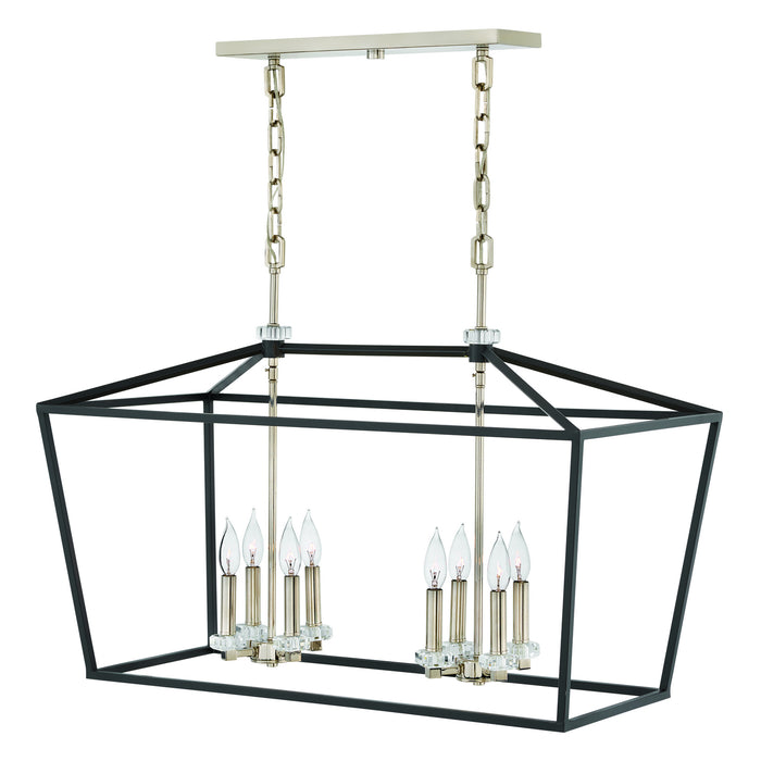 Hinkley - 3534BK - Eight Light Linear Chandelier - Stinson - Black