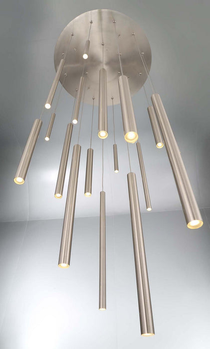 LED Chandelier from the Santana collection in Satin Nickel finish