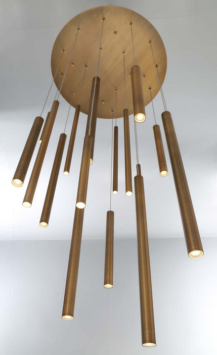 LED Chandelier from the Santana collection in Antique Brass finish