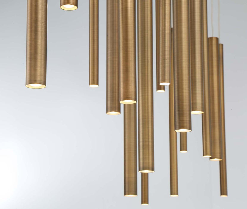 LED Chandelier from the Santana collection in Antique Brass finish