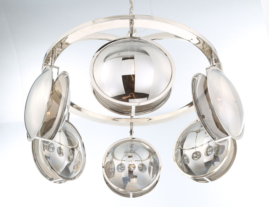 Six Light Chandelier from the Havendale collection in Polished Nickel finish