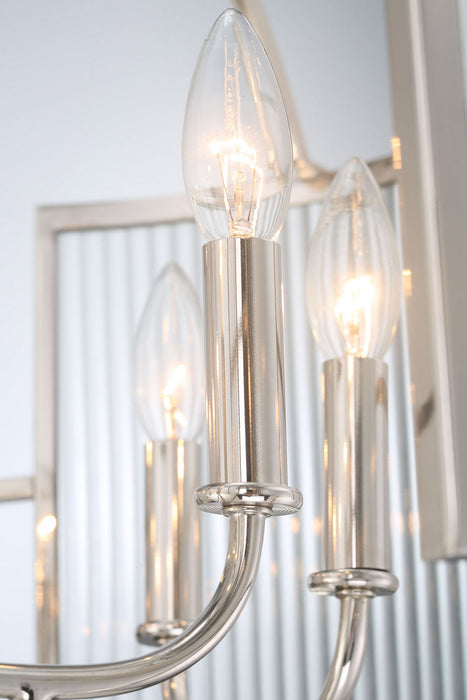 Eight Light Chandelier from the Manilow collection in Polished Nickel finish