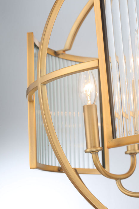 Six Light Chandelier from the Manilow collection in Brass finish