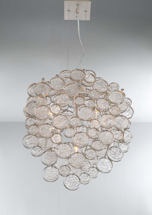 Seven Light Chandelier from the Trento collection in Champagne Silver finish