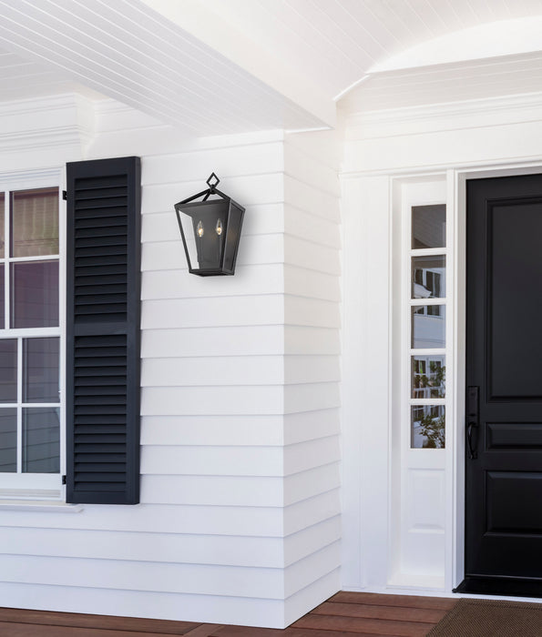 Two Light Outdoor Wall Bracket from the Arnold collection in Powder Coat Black finish