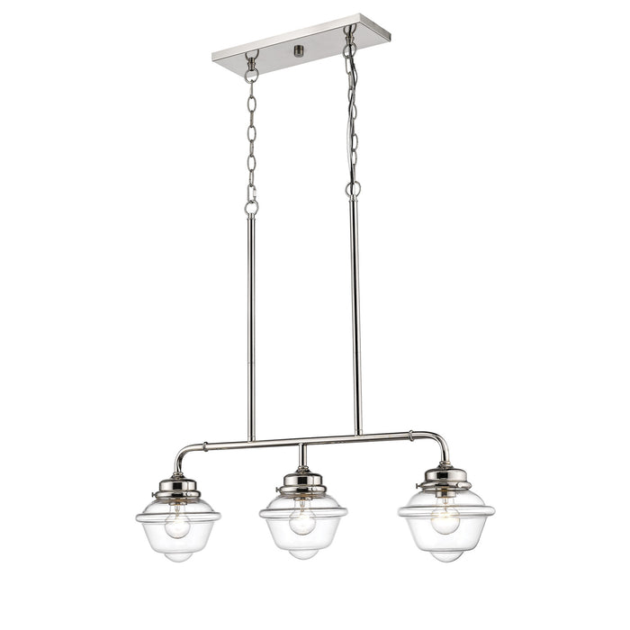Millennium - 3463-PN - Three Light Island Pendant - Neo-Industrial - Polished Nickel