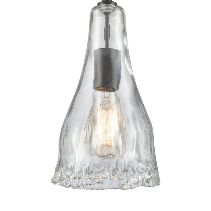 One Light Mini Pendant from the Hand Formed Glass collection in Oil Rubbed Bronze finish