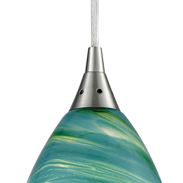 Three Light Pendant from the Collanino collection in Satin Nickel finish