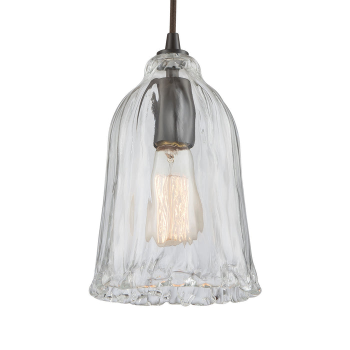 One Light Mini Pendant from the Hand Formed Glass collection in Oil Rubbed Bronze finish