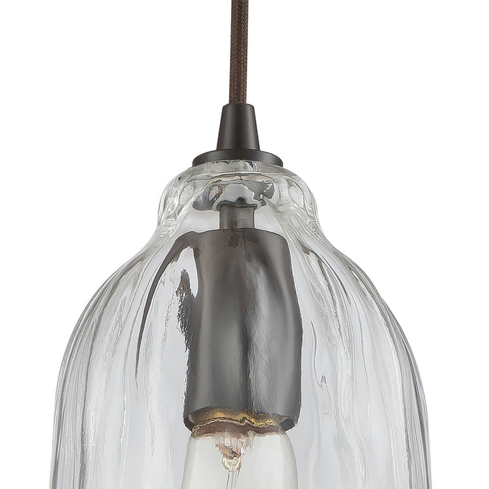Six Light Pendant from the Hand Formed Glass collection in Oil Rubbed Bronze finish