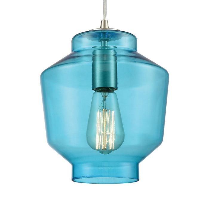 Three Light Pendant from the Barrel collection in Satin Nickel finish