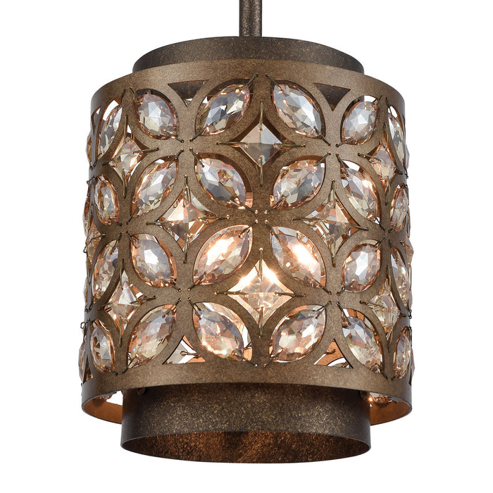 One Light Mini Pendant from the Rosslyn collection in Mocha, Deep Bronze, Deep Bronze finish