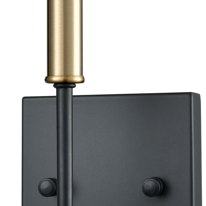 One Light Vanity Lamp from the Livingston collection in Matte Black, Satin Brass, Satin Brass finish