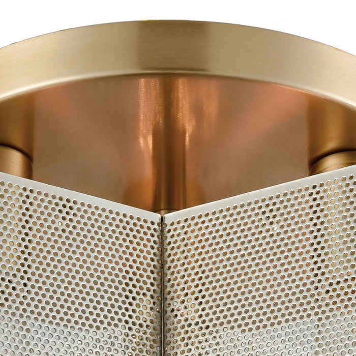 Three Light Semi Flush Mount from the Compartir collection in Polished Nickel finish