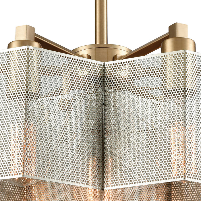 Seven Light Chandelier from the Compartir collection in Polished Nickel finish